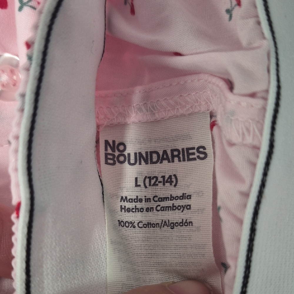 No Boundaries Pink Pajama Pants with Red Cherry Print - Picture 7 of 9